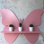 Butterfly Bloom Wall Shelf – Whimsical Pink Plant Display Rack