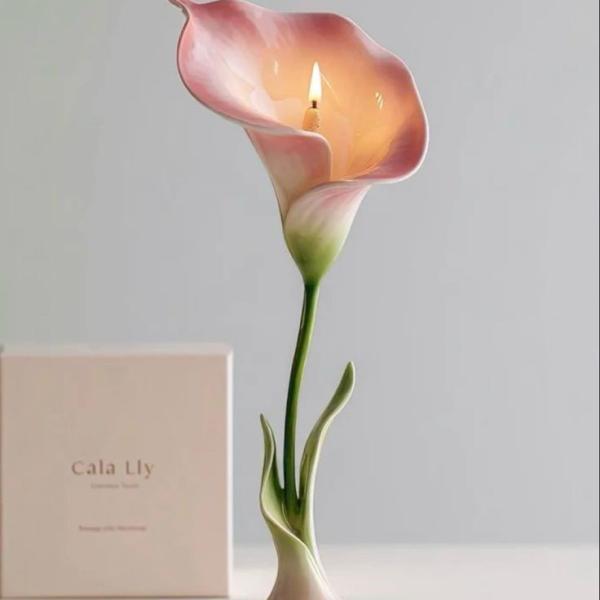 Luxury Calla Lily Bloom Candle Stand– Romantic Floral Light Decor