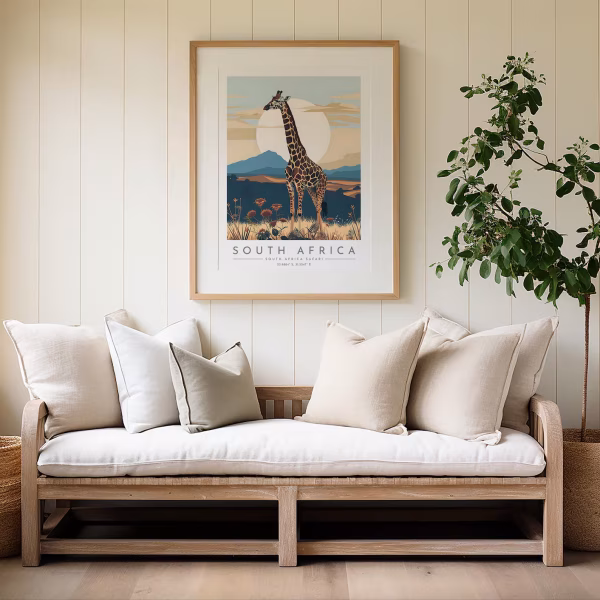 South Africa Travel Print on PVC Canvas, South Africa Poster, African Wall Art, South African Landscape Decor, South Africa Travel Gift