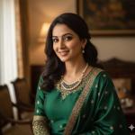 Graceful Cascade Pearl & Smokey Crystal Statement Necklace