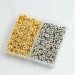 200 Pcs 6mm Snowflake Gold/Silver Plated CCB Spacer Loose Beads DIY Set Box For Bracelet Necklace Jewelry Accessories